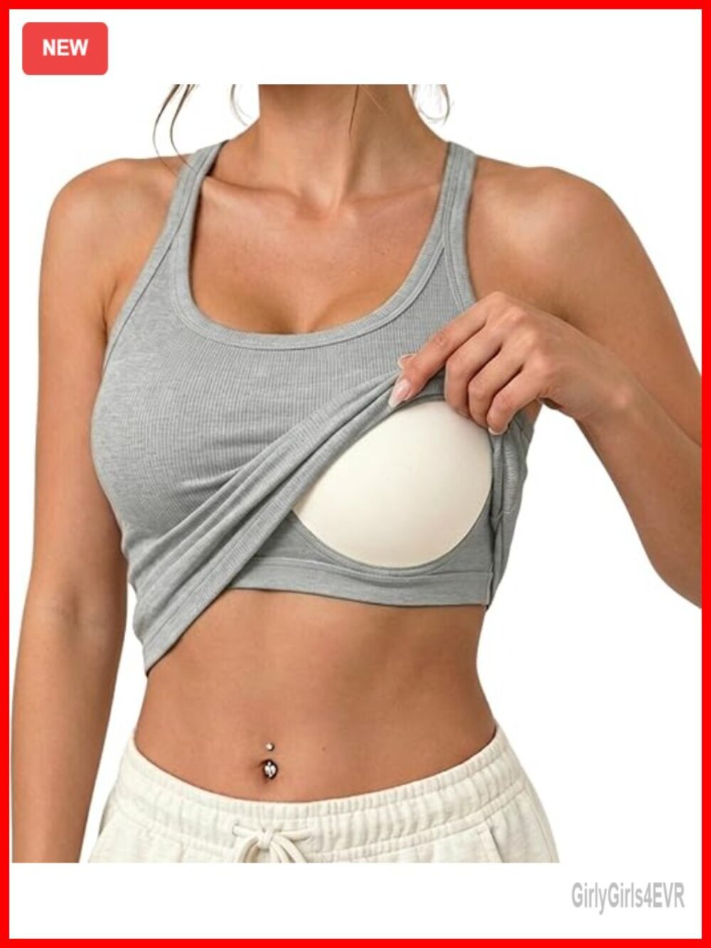 Ribbed Tank Tops with Built in Bra, Sleeveless Yoga Workout Top